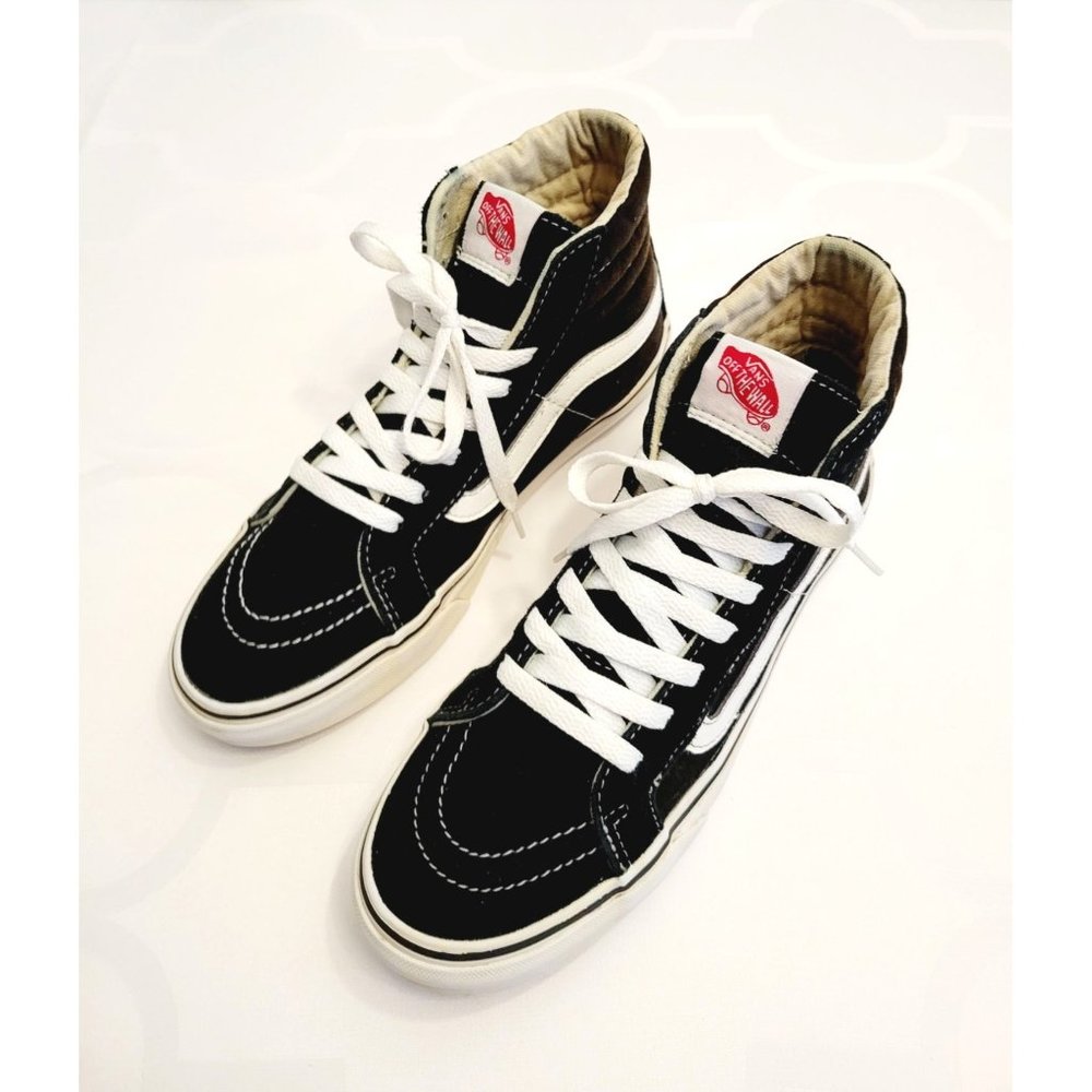 Vans SK8-HI Top Sneakers, Black & White. Women's Size 8